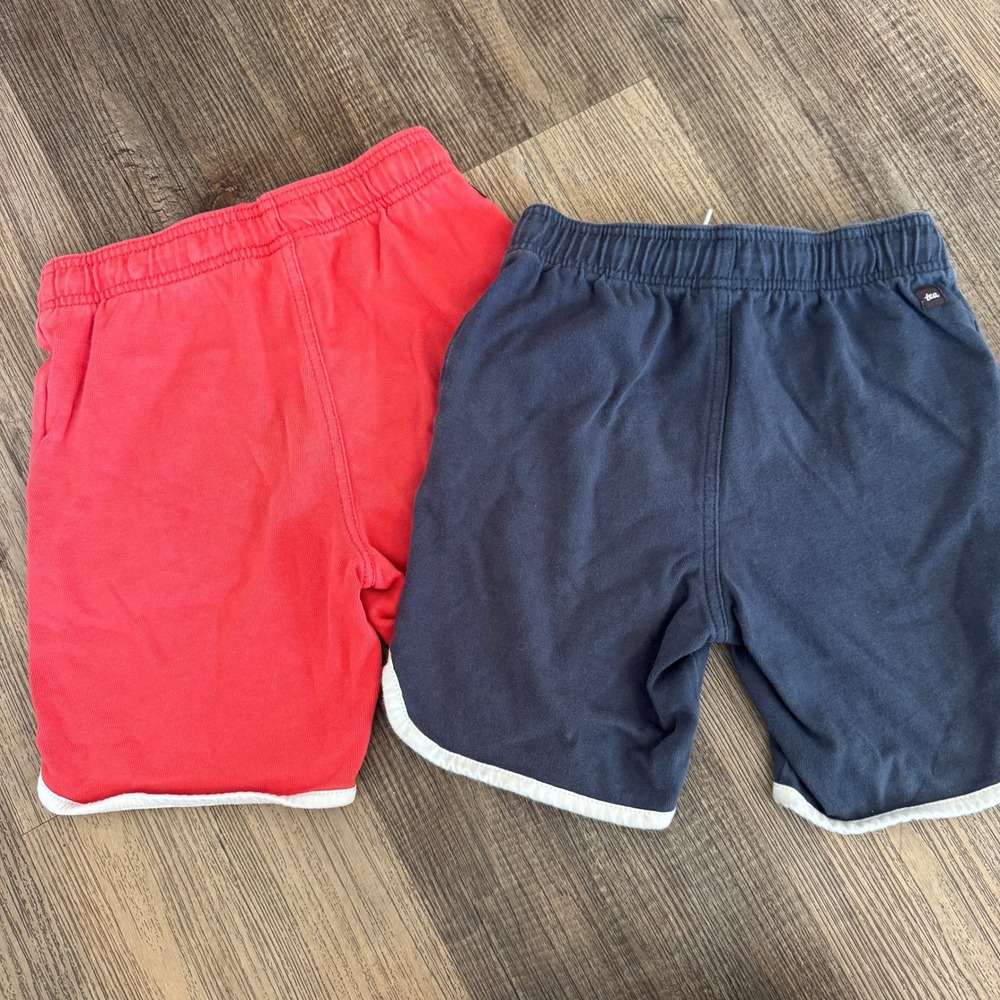 Boy's Tea Collection Ringer Cotton Jersey Shorts Bundle Size 6 Blue Red - Picture 4 of 5